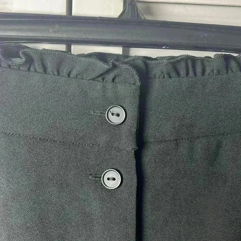 Loft A-Line Ruffle Button Front Skirt Size 16 Bla… - image 4